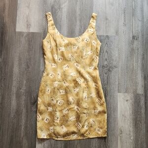 Expressions Vintage Sleeveless‎ Mini Dress Postage Stamp Print Women's Size 6